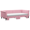 Sofa rozsuwana z materacami, różowa, 90x200 cm, aksamit
