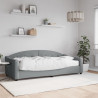Sofa z materacem do spania, jasnoszara, 90x200 cm, tkanina