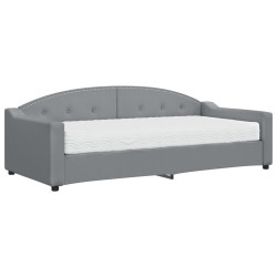 Sofa z materacem do spania, jasnoszara, 90x200 cm, tkanina