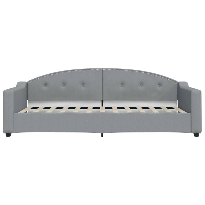Sofa z materacem do spania, jasnoszara, 90x200 cm, tkanina