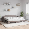 Sofa rozsuwana z materacami, kolor taupe, 80x200 cm, tkanina