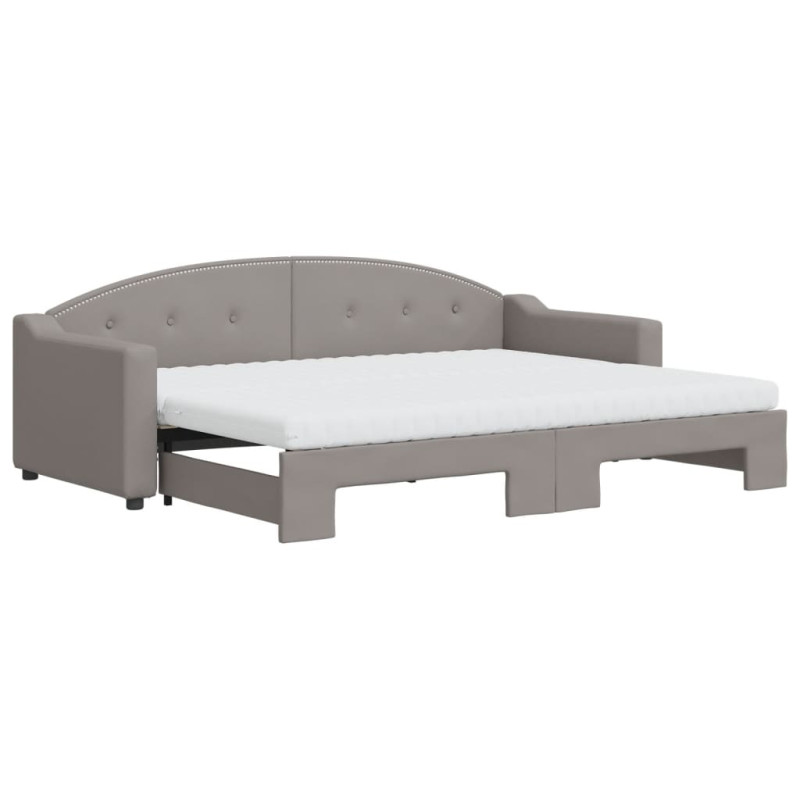 Sofa rozsuwana z materacami, kolor taupe, 80x200 cm, tkanina