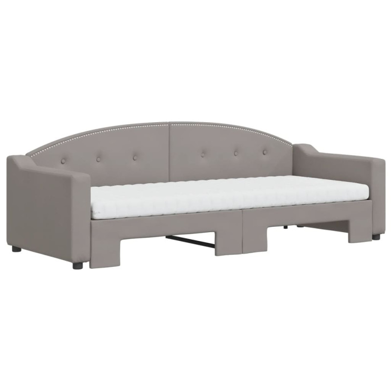 Sofa rozsuwana z materacami, kolor taupe, 80x200 cm, tkanina