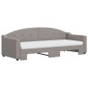 Sofa rozsuwana z materacami, kolor taupe, 80x200 cm, tkanina