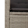 3-cz. zestaw mebli ogrodowych z poduszkami, szary rattan PE