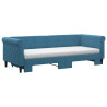 Sofa rozsuwana z materacami, niebieska, 80x200 cm, aksamit