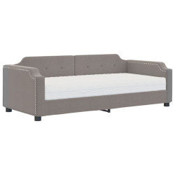 Sofa z materacem do spania, kolor taupe, 80x200 cm, tkanina