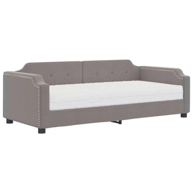 Sofa z materacem do spania, kolor taupe, 80x200 cm, tkanina