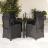 5-cz. zestaw mebli ogrodowych z poduszkami, czarny, polirattan