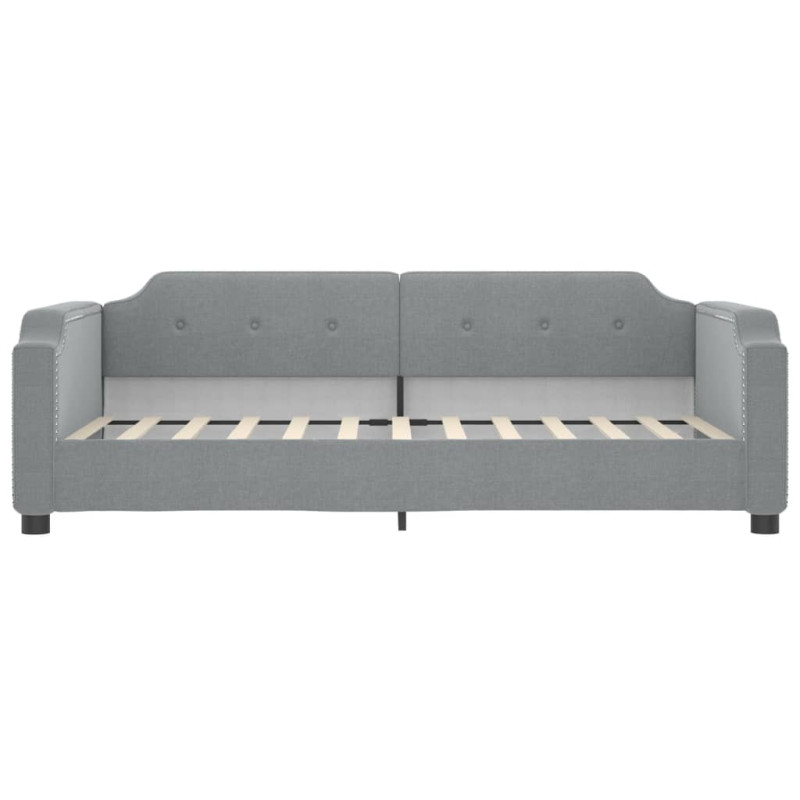 Sofa z materacem do spania, jasnoszara, 90x200 cm, tkanina