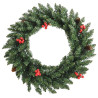 Sztuczne drzewka świąteczne, 2 szt., z wieńcem, girlandą i LED