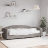 Sofa z materacem do spania, kolor taupe, 90x200 cm, tkanina