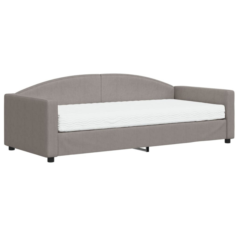 Sofa z materacem do spania, kolor taupe, 90x200 cm, tkanina