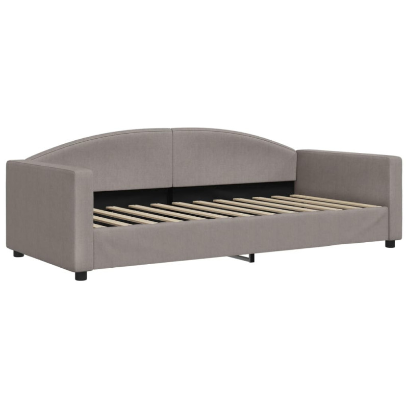 Sofa z materacem do spania, kolor taupe, 90x200 cm, tkanina