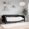 Sofa z materacem do spania, czarna, 100x200 cm, tkanina