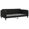 Sofa z materacem do spania, czarna, 100x200 cm, tkanina