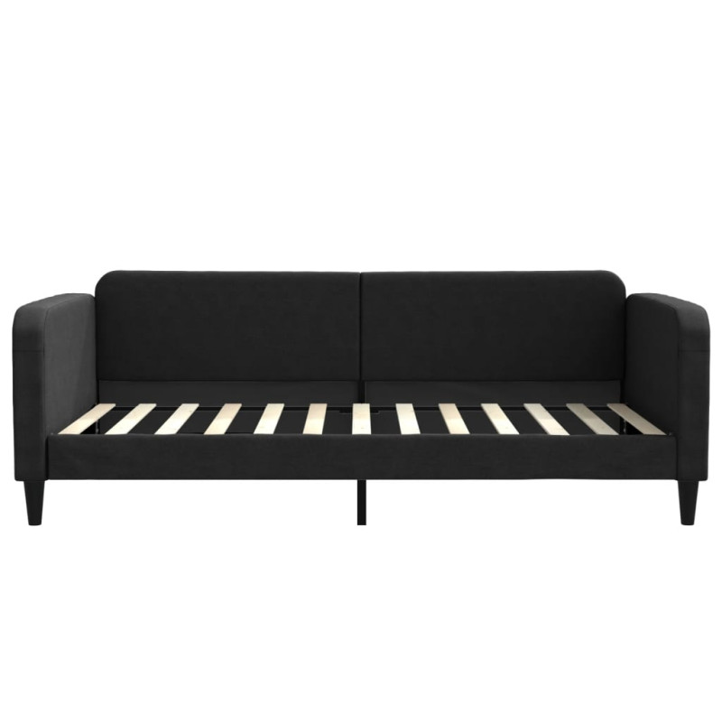 Sofa z materacem do spania, czarna, 100x200 cm, tkanina