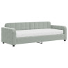 Sofa z materacem do spania, jasnoszara, 80x200 cm, aksamit