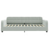 Sofa z materacem do spania, jasnoszara, 80x200 cm, aksamit