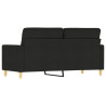 Sofa 2-osobowa, czarna, 140 cm, tapicerowana tkaniną