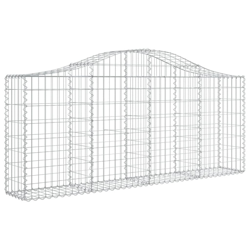 Kosze gabionowe, 2 szt, 200x30x80/100 cm, galwanizowane żelazo