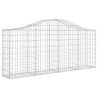 Kosze gabionowe, 2 szt, 200x30x80/100 cm, galwanizowane żelazo