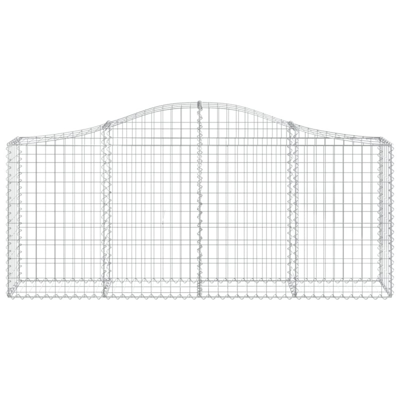 Kosze gabionowe, 2 szt, 200x30x80/100 cm, galwanizowane żelazo