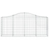 Kosze gabionowe, 2 szt, 200x30x80/100 cm, galwanizowane żelazo