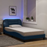 Rama łóżka z LED bez materaca Hvar Niebieski 100x200 cm Tkanina