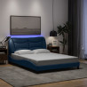 Rama łóżka z LED bez materaca Hvar Niebieski 140x190 cm Tkanina