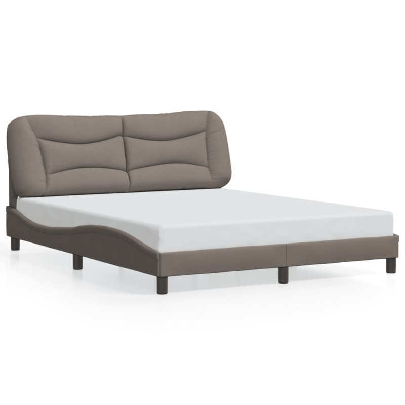 Rama łóżka z LED bez materaca Hvar Taupe 160x200 cm Tkanina