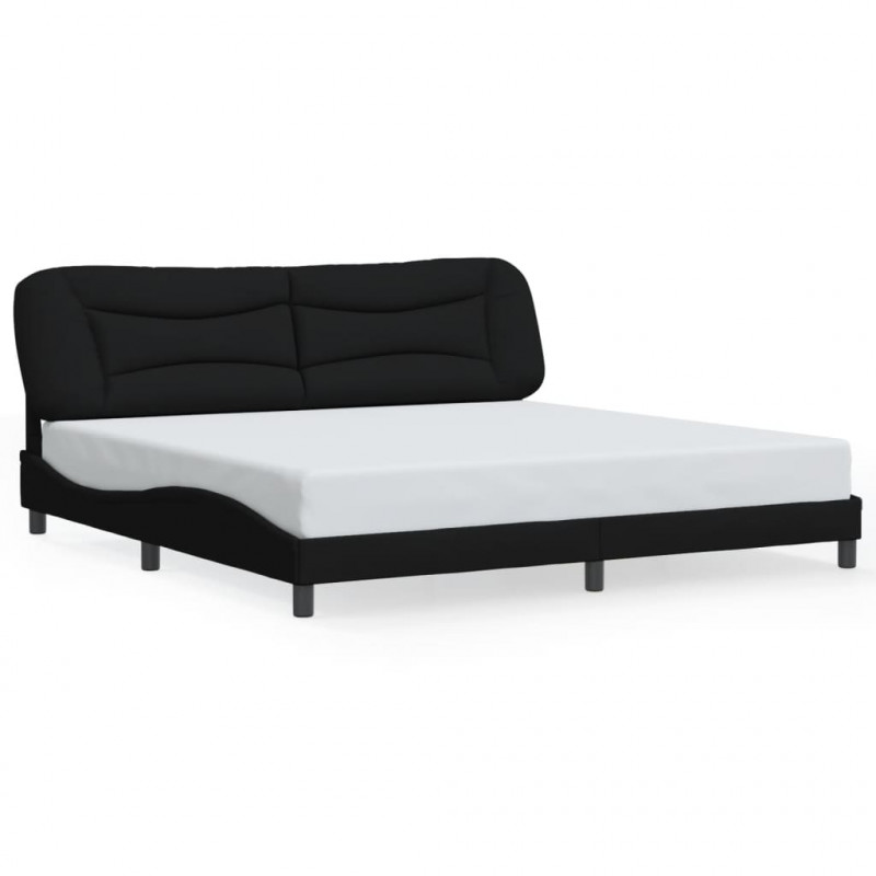 Rama łóżka z LED bez materaca Hvar Czarna 200x200 cm