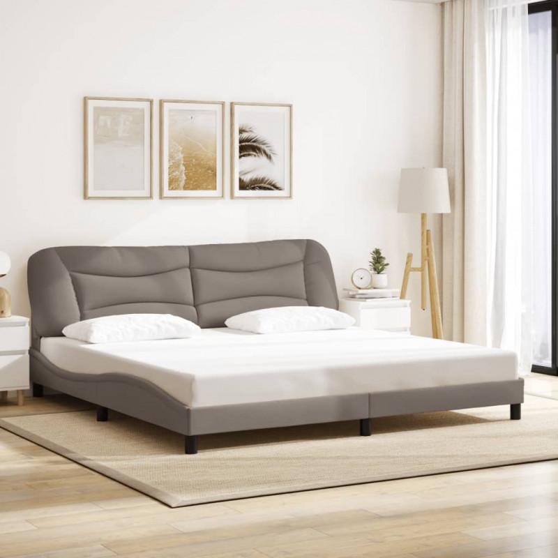 Rama łóżka z LED bez materaca Hvar Taupe 200x200 cm Tkanina
