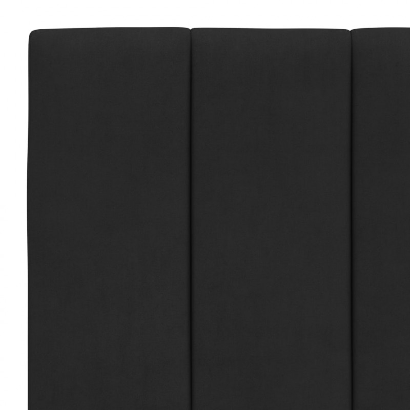 Rama łóżka z oświetleniem LED, czarna, 80x200 cm, aksamitna