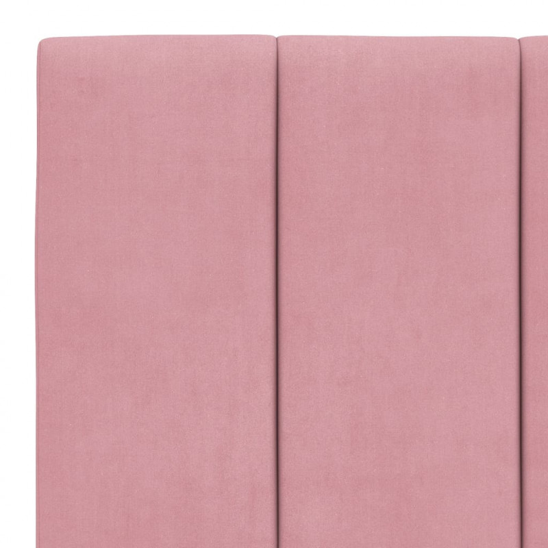 Rama łóżka z LED bez materaca, Hanko, różowa, 100x200 cm, aksamitna