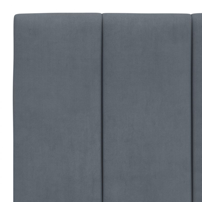 Rama łóżka z LED bez materaca, Hanko, ciemnoszara, 100x203 cm, aksamit
