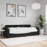 Sofa z materacem do spania, czarna, 80x200 cm, aksamit