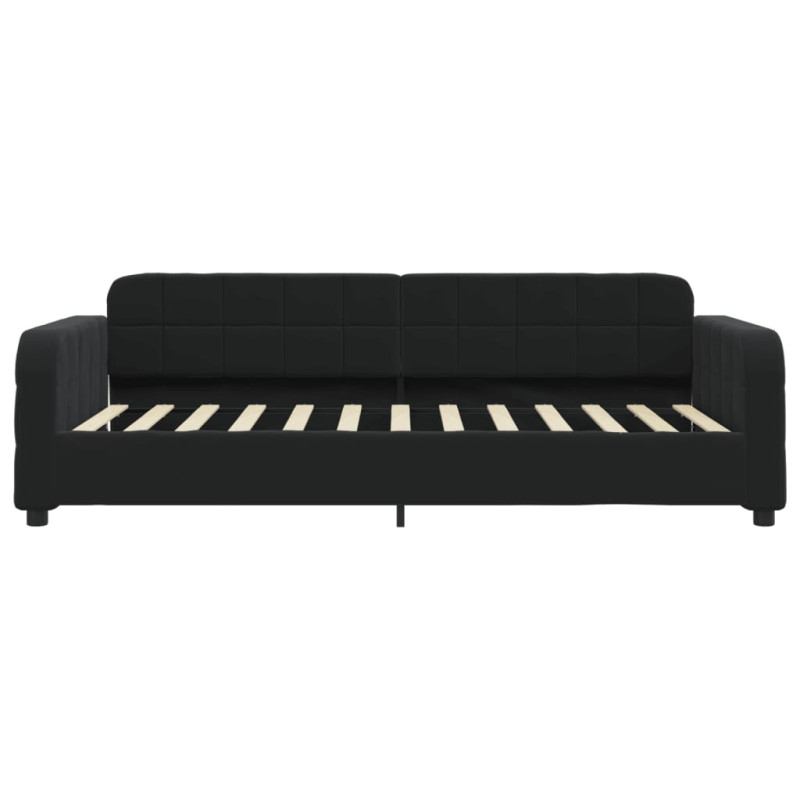 Sofa z materacem do spania, czarna, 80x200 cm, aksamit