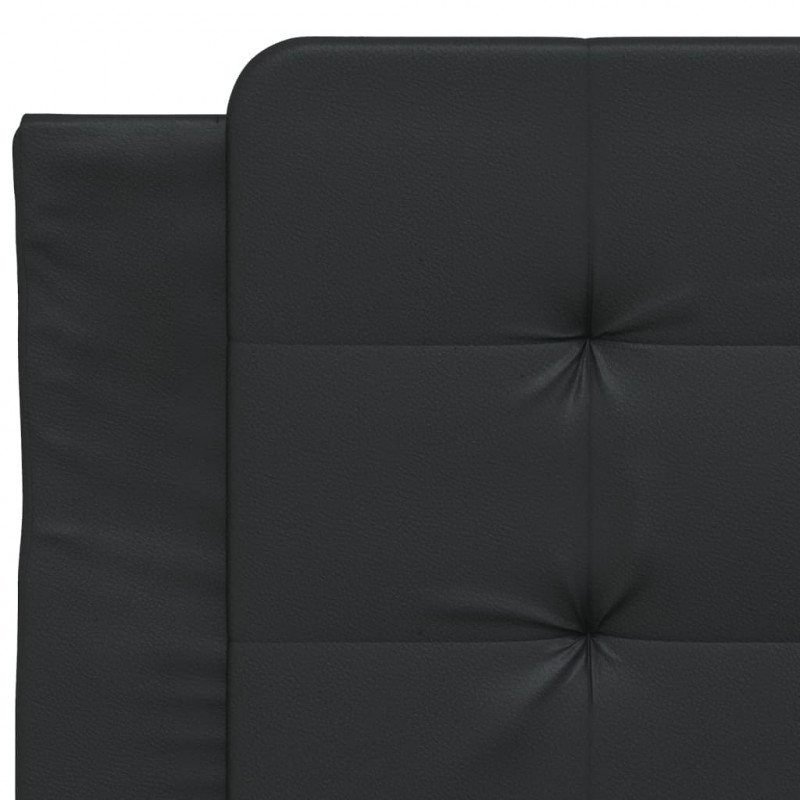 Rama łóżka z LED, czarna, 100x200 cm, sztuczna skóra