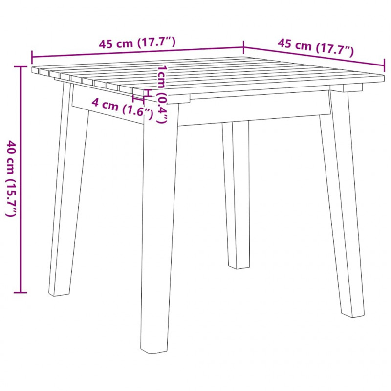 Krzesła ogrodowe ze stołem 3 pcs Czarny Lite Drewno Akacji