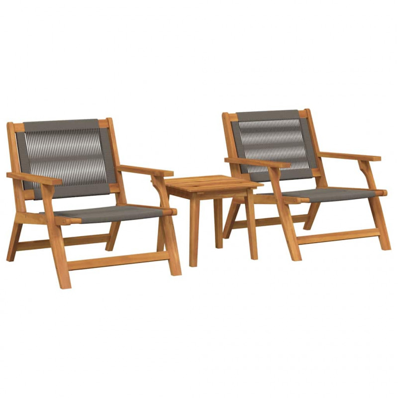 Krzesła ogrodowe ze stołem 3 pcs Szary Lite Drewno Akacji