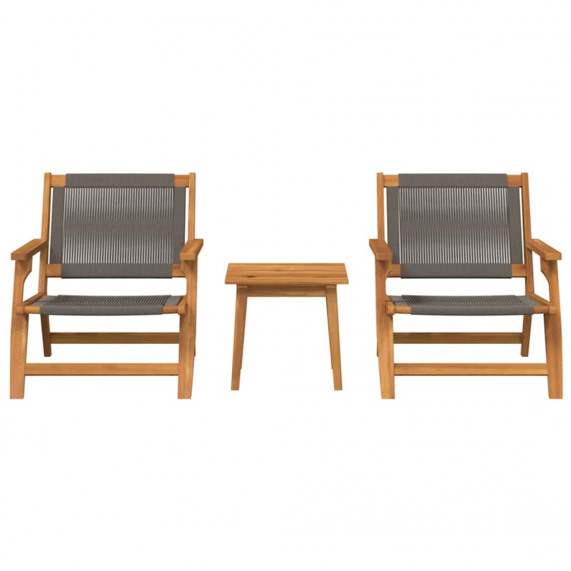 Krzesła ogrodowe ze stołem 3 pcs Szary Lite Drewno Akacji