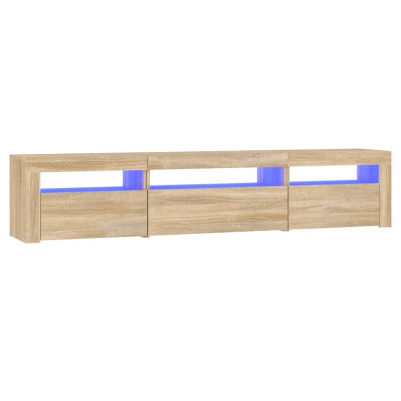 Szafka pod TV z oświetleniem LED, dąb sonoma, 195x35x40 cm