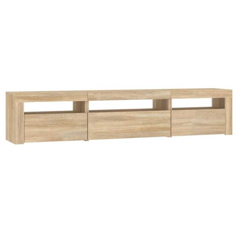 Szafka pod TV z oświetleniem LED, dąb sonoma, 195x35x40 cm