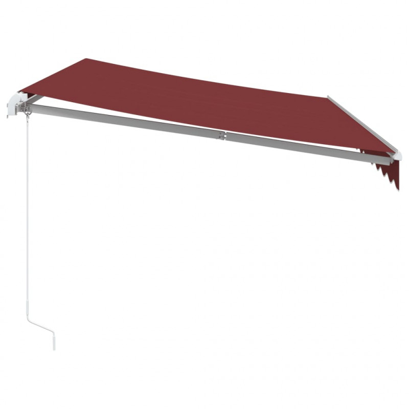 Ręcznie zwijana markiza z LED, burgundowa, 350x250 cm
