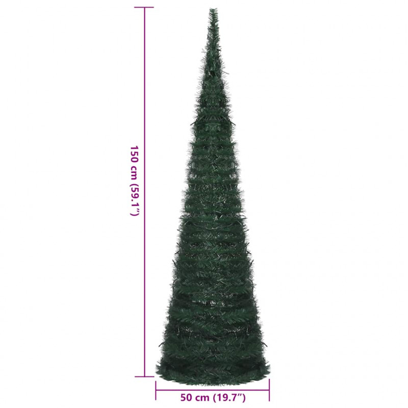 Sztuczna choinka z girlandy z lampkami, zielona, 150 cm