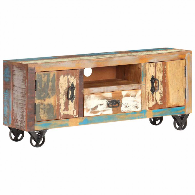 Szafka pod telewizor, 120x30x50 cm, lite drewno z odzysku