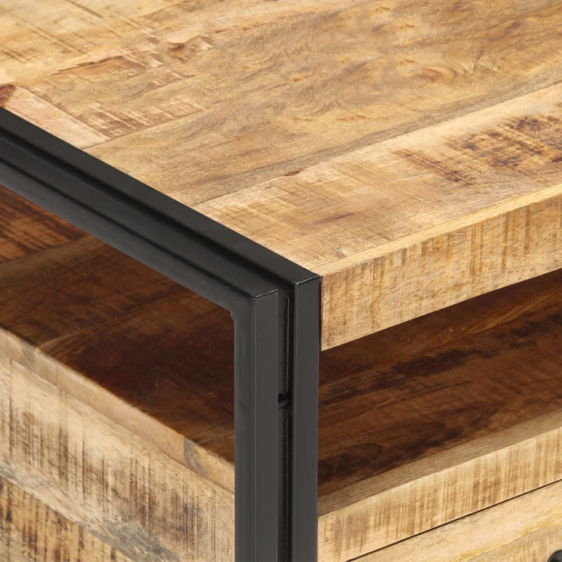 Stolik kawowy, 100x55x45 cm, surowe drewno mango