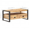 Stolik kawowy, 100x55x45 cm, surowe drewno mango