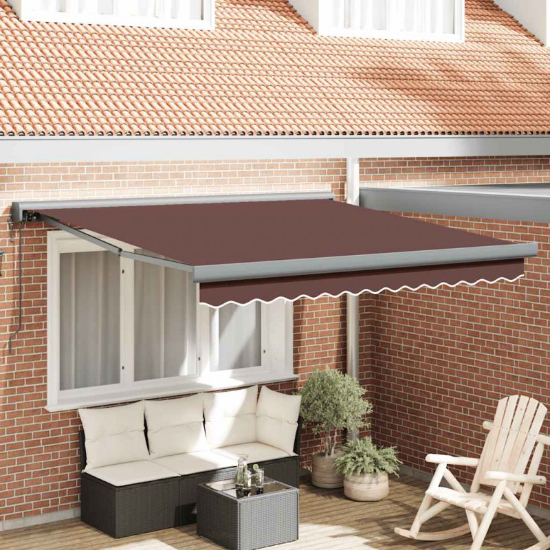 Automatycznie zwijana markiza, brązowa, 300x250 cm